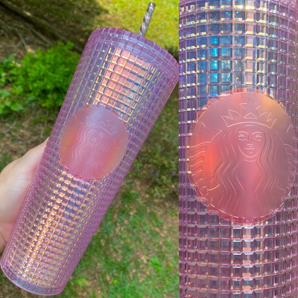 Starbucks Other - . Starbucks Pink Grid Disco Studded Tumbler/Cold Cup
